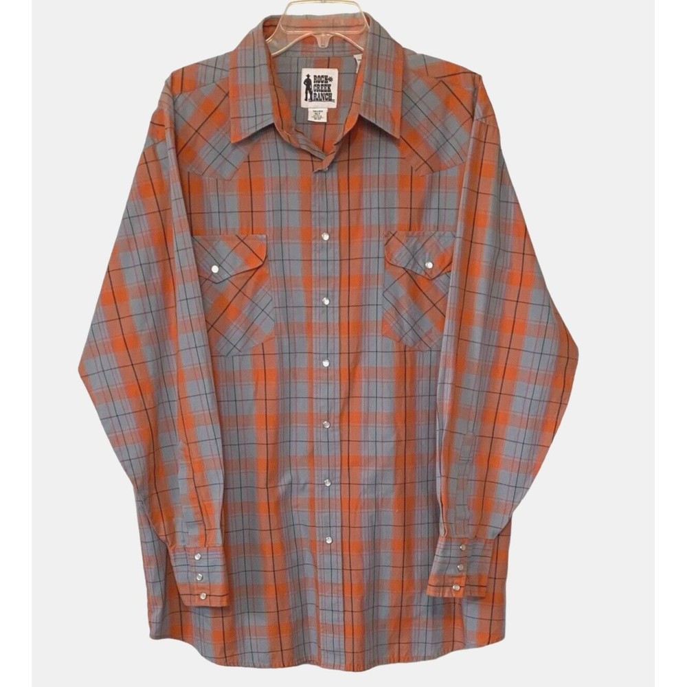 ROCK CREEK RANCH Vintage Plaid Western Pearl Snap Shirt - Men’s XLT 17-17.5